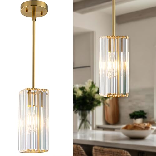 GOOUQA Crystal Pendant Lights Kitchen Island