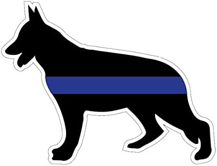 Thin Blue Line Blue Stripe German Shepherd OriginalStickers0790 Set Of Two (2x) Stickers , Laptop , Ipad , Car , Truck , Size 4 inches on Longer Side