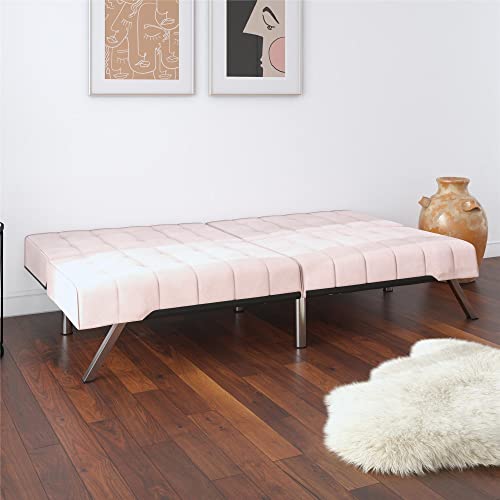 DHP Emily Futon With Chrome Legs, Pink Velvet Pricepulse