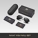 LUENX Men Women Aviator Sunglasses Polarized Shades Flexible Spring Hinge with Accessories - Black Lens 60MM