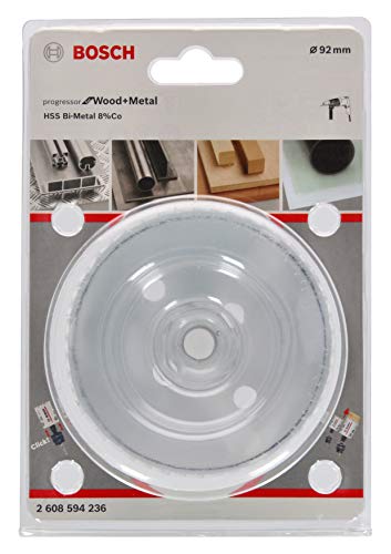 Bosch Professional 2608594236 Sega a Tazza for Wood & Metal, Legno e Metallo, Accessorio per Foratrice, Ø 92 mm