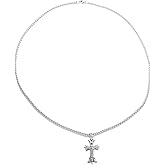 ODTGB Bold Men's Cross Pendant, Man's Stainless Steel Necklace in Silver Black or Gold, 16-30 Inch Adjustable Chain