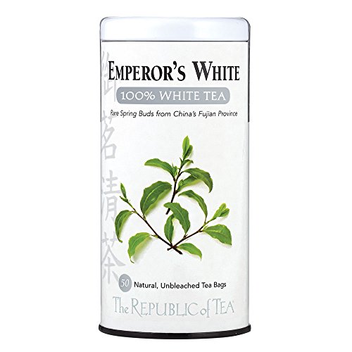 The Republic Of Tea Emperor's 100% White Tea, Zero Calorie, Sugar-Free, Carb-Free, 50 Tea Bag Tin