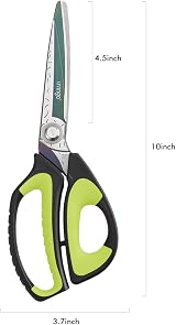LIVINGO 10 Inch Scissors Titanium-Coated Blades Heavy Duty Precision Cutting view 2