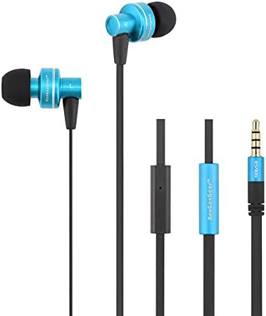 NexGenGear ES900i Earphone [3.5mm Plug] [Noise Cancelling] High Definition Bass Stereo Headphones In-Ear [Handsfree] [Tangle Free Cable] Built-In Microphone Earbuds - Blue / Black