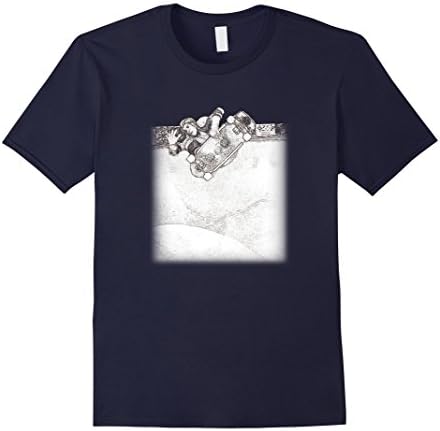 Mens Skateboarder Skater T-Shirt Old School Frontside Air Classic Large Navy