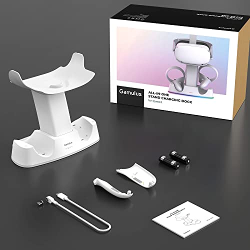 Gamulus RGB Charging Dock for Meta Quest 2, VR Headset & Controllers