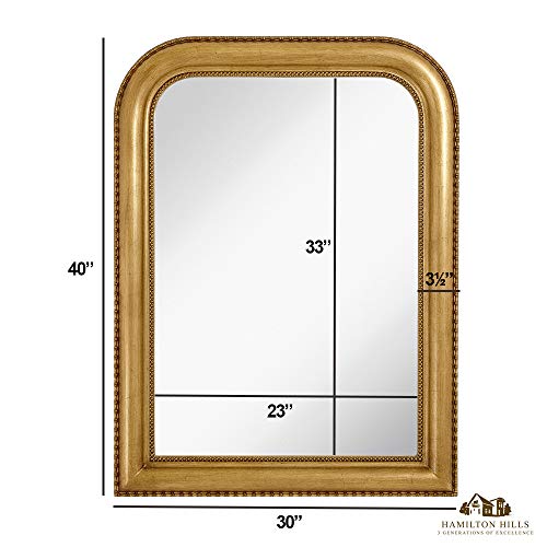 Hamilton Hills 30" x 40" Classic Gold Framed Polished Glass Top Round