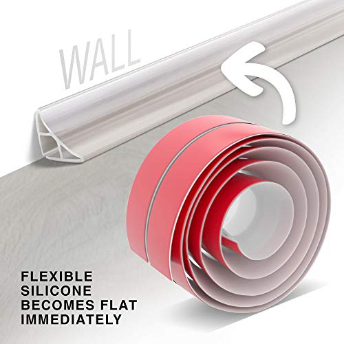 Floor Cord Cover by XProtector 5’ Silicone Baseboard Cord Protector