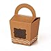 ONE MORE Single Cupcake Box Of Handle With PVC Window 24 Of Pack (Brown)