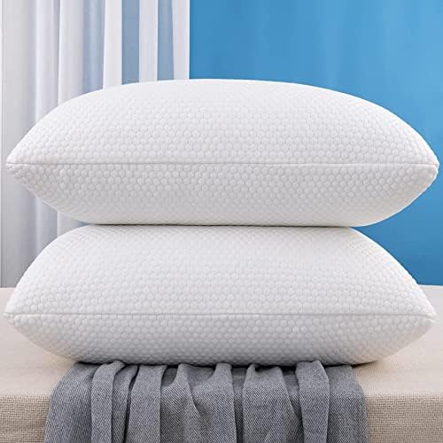 Molblly Queen Pillows 2 Pack, Shredded Memory Foam Bed Pillows Set of 2