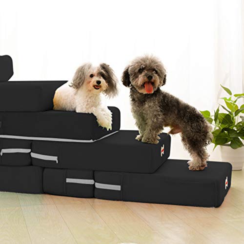 Ship from USA - Sttech1 Soft Pet Stairs, 2 Step for Cats/Dogs, Portable Mesh Cotton Pet Steps Home Stairs, Best for Dogs and Cats