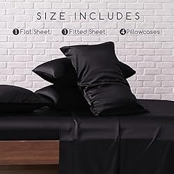 MR&HM Satin Bed Sheets, Full Size Sheets Set, 6 Pcs