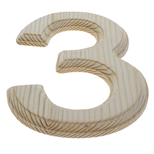 BestPysanky Unfinished Wooden Number 3 (6.25 Inches)