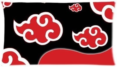 Ulive Japanese Anime Cartoon Naruto Akatsuki Logo Red Cloud Rectangular Pillow Cases Es Creative Personalized Bedding Pillow Slips 20*30Inch Two Sides