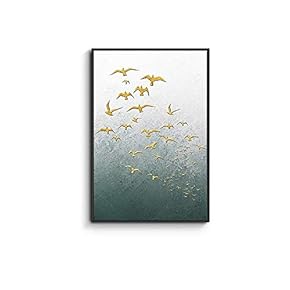 Framed Home Artwork Golden Forest for Living Room Bedroom