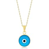 Gelin Blue Evil Eye Pendant Necklace 10K or 14K Solid Gold