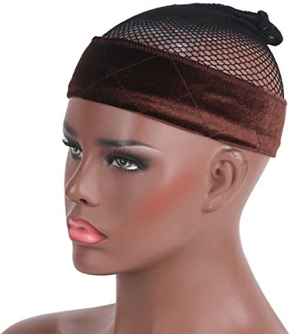 2 Packs Wig Grip,Elastic Velvet for Wigs Band Comfort Head Hair Band Adjustable Fastern (Brown)