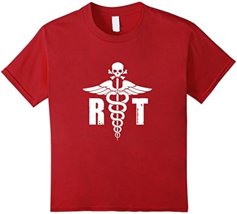 Kids Radiology Tech RT Skull, Rad Tech Caduceus Funny T-Shirt 4 Cranberry