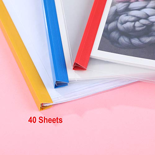 30 Pieces Binding Bars Slide Grip Binding Bars for Office School Report Cover, A4 Size, 40 Sheets Capacity, 12 Inch (5 Colors)