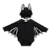 BELS Baby Girl Boy Halloween Clothes Black Bat Costume Cloak Romper with Hat Outfit (Z-Black, 70/0-6M)