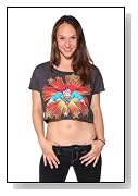 Superman Cropped T-Shirt Distressed Graphic Glitter Charcoal Heather