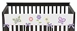 Sweet Jojo Designs Pink and Purple Butterfly Long Front Rail Guard Baby Girl Teething Cover Protector Crib Wrap