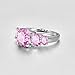 Psiroy 925 Sterling Silver Plated Created Pink Topaz Filled 5 Stone Engagement Ring Band Size 9