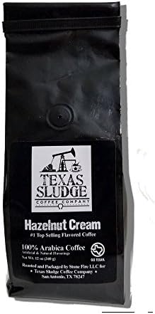 Texas Sludge Coffee - Hazelnut Cream Dark Roast Flavored 100% Premium Arabica Beans - 12 Oz.