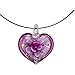Handcrafted Burgundy Glass Flower Heart Wire Choker
