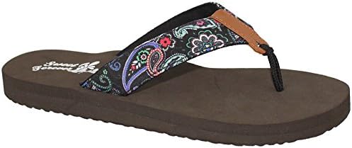 Ladies Paisley Print Flip Flop (8, MULTI-PURPLE)