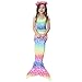 GALLDEALS 3pcs Swimmable Mermaid Tail Kids Girls Princess Bikini Set Swimsuit Swimwear, 3-12Years
