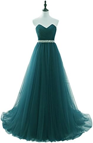 Long Tulle Sweetheart Evening Bridesmaid Party Cocktail Prom Dress Peacock US16W