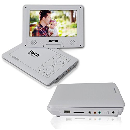 Upgraded-2017-Pyle-9-Portable-Travel-DVD-Player-Use-as-Car-CD-DVD-Player-Rechargeable-Battery-USBSD-Headphone-Jack-Includes-Remote-Control-Car-Charger-Travel-Bag-White-PDV91WT
