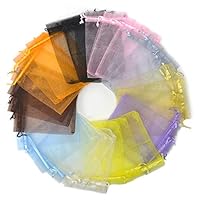 Numola 100pcs 4×6 inches Mix Color Organza Bags, Mesh Drawstring Gift Bags,Used as Jewelry Pouch, Candy/Chocolate Pouches, Party/Christmas/Valentine Favor Gift Bags