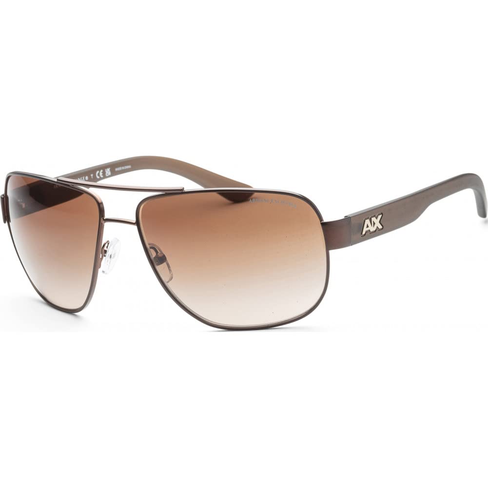 Armani Exchange A|X Mens AX2012S Rectangular Sunglasses, Matte Brown/Brown Gradient, 62 mm Image
