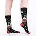 EABERN 12 Pairs Women Men Premium Cotton Christmas Pattern Dress Socks BL