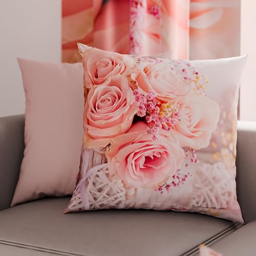PETTI Artigiani Italiani - Pair of Pillow Cases 30 x 30 cm in Microfibre, Cushions for Bedroom Furniture, Sofa, Living Room, Set of 2 Cushion Covers, Shabby Pink Pillowcase, 100% Made in Italy