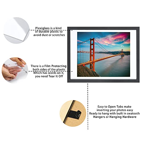 12x16 Picture Frames Black Display 11x13 Picture Frame with Mat