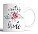 Bondi Boutique Mother of The Bride Coffee Mug Flower Design Personalized Bride to Be Gift