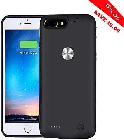 iPhone 7 Plus Battery Case,Gomeir Ultra Thin Extended Charging Battery Case Rechargeable Power Bank 3600mAh Extra Juice Bank Cover for iPhone 7 Plus (Black)