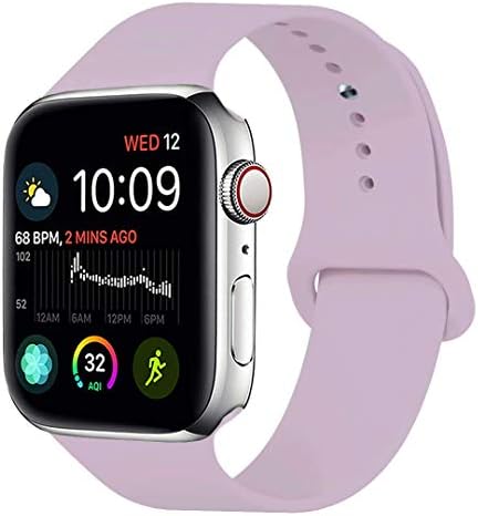 for Watch Band 38mm 40mm, MOOLLY Soft Silicone Watch Strap Replacement Sport Band for Apple Watch Band Series 4 Series 3 Series 2 Series 1 Sport & Edition (38mm 40mm S/M, Lavender Purple)