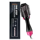 Hair Dryer Brush, EMISK One Step Hair Dryer and Styler 3-IN-1 Negative Ionic Blow Dryer Brush, Hairdryer/Hair Straightening/Curl Hot Air Brush for Hair Styling