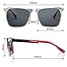 Polarized Sunglasses For Men Brushed Stainless Frame Rubber Legs with Carbon Fiber Arm,Light Weight
