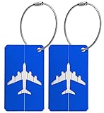2x Luggage Baggage Tags with Name and Address Label