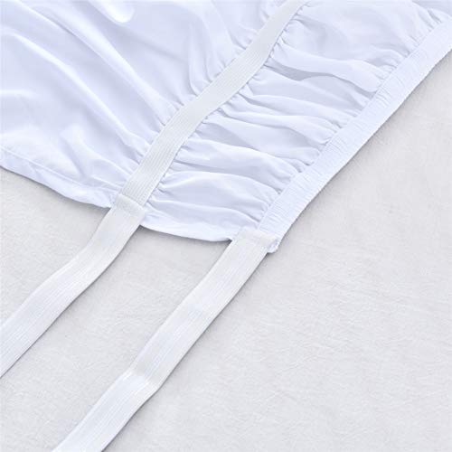 Queen/King Wrap Around Bed Skirts, 16 Inch Drop Ruffled Bed Skirt with