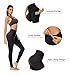 TUNGLUNG High Waist Yoga Pants, Yoga Pants with Pockets Tummy Control Workout Pants 4 Way Stretch Pocket Leggings Black