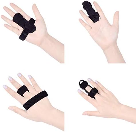Static Finger Splint for Sprained or Broken Fingers Finger Brace Mallet Finger Splint Support Trigger Immobilizer for Finger Joint Pain Basketball Player Rugby Player (Black)