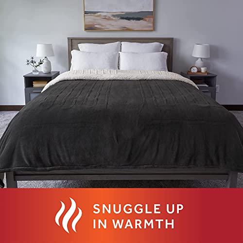 Sunbeam Royal Luxe Sherpa Night Fog Heated Blanket King Pricepulse