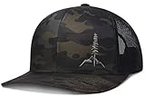 Larix Gear - The Tamarack - Black Camo Snapback Trucker Hats for Men and Women - Gift Box - Sticker - Mesh Panels
